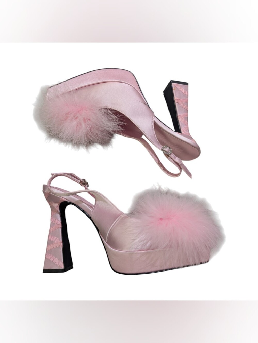 Dollskill Sugar Thrillz "In My Boudoir" Marabou Feather Heels Sz 7‼️Open To Offe